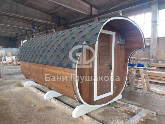 Квадратная баня бочка 4м из термодоски №82400241