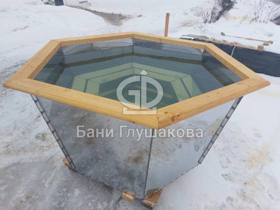 Уличный банный чан на дровах 6 граней модель 01 в наличии